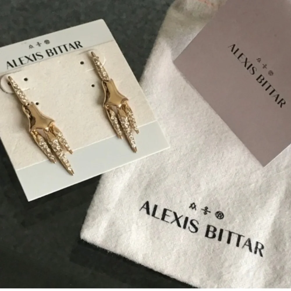 ALEXIS BITTAR • RARE Miss Havisham Swarovski Crystal Encrusted Drop Earrings